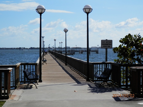 Dock in the Indian River Looking East Towards Hutchinson Island